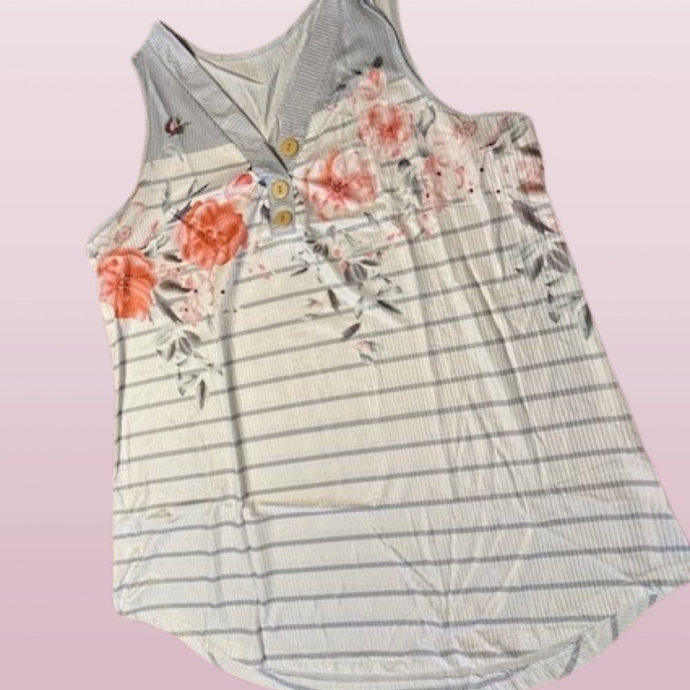 Grey Floral Top - Picture 8 of 11